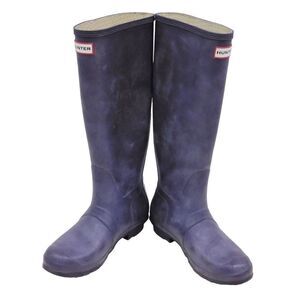 Hunter original tall unisex Size 8  navy/purple